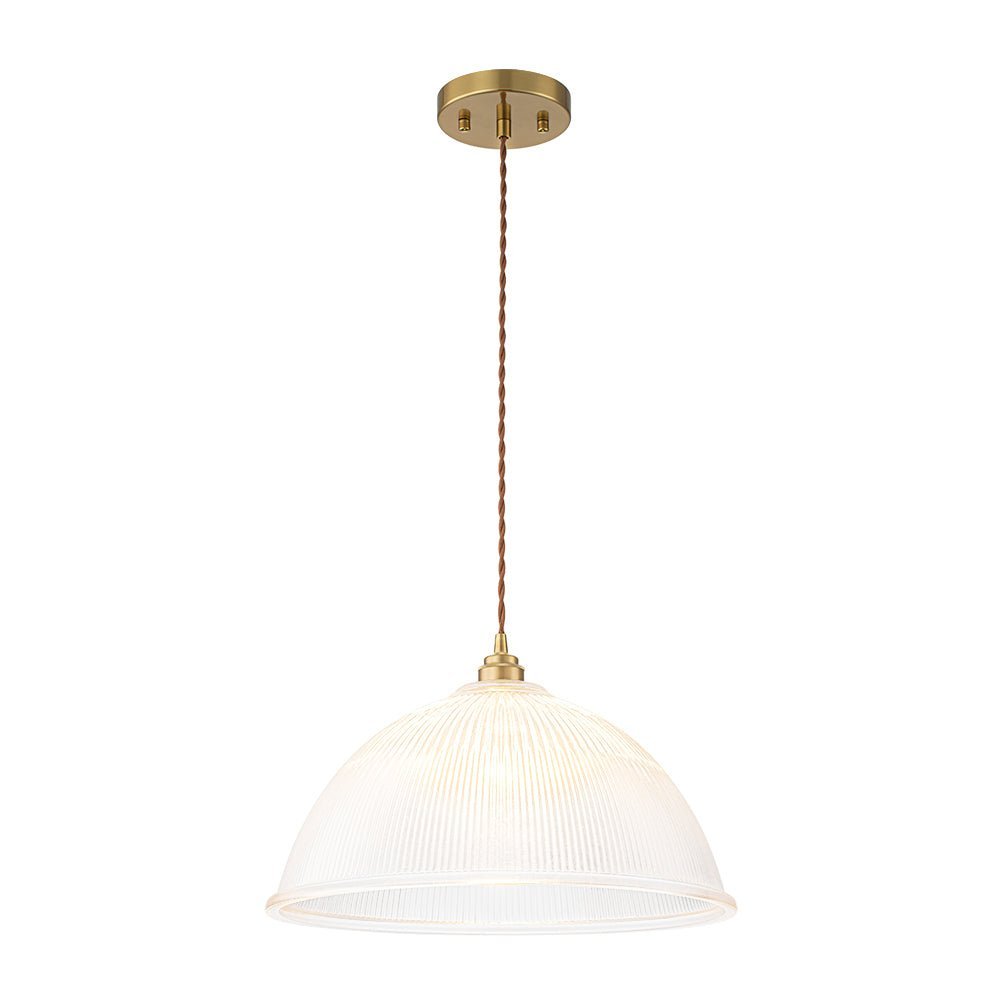 LightfixturesUAE-1-Light Modern Ribbed Glass Dome-Shaped Pendant Light-Pendant Lights-Large-