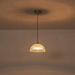 LightfixturesUAE-1-Light Modern Ribbed Glass Dome-Shaped Pendant Light-Pendant Lights-Large-