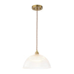 LightfixturesUAE-1-Light Modern Ribbed Glass Dome-Shaped Pendant Light-Pendant Lights-Large-