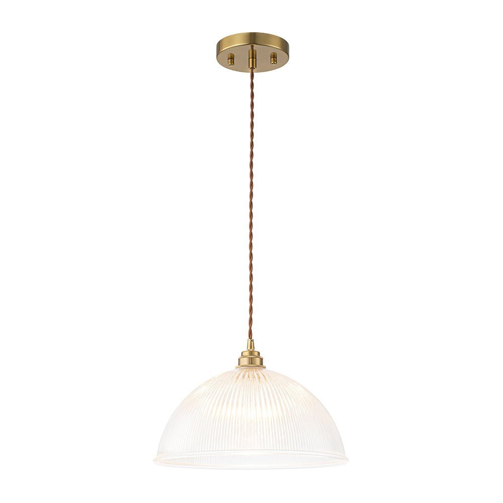 LightfixturesUAE-1-Light Modern Ribbed Glass Dome-Shaped Pendant Light-Pendant Lights-Large-
