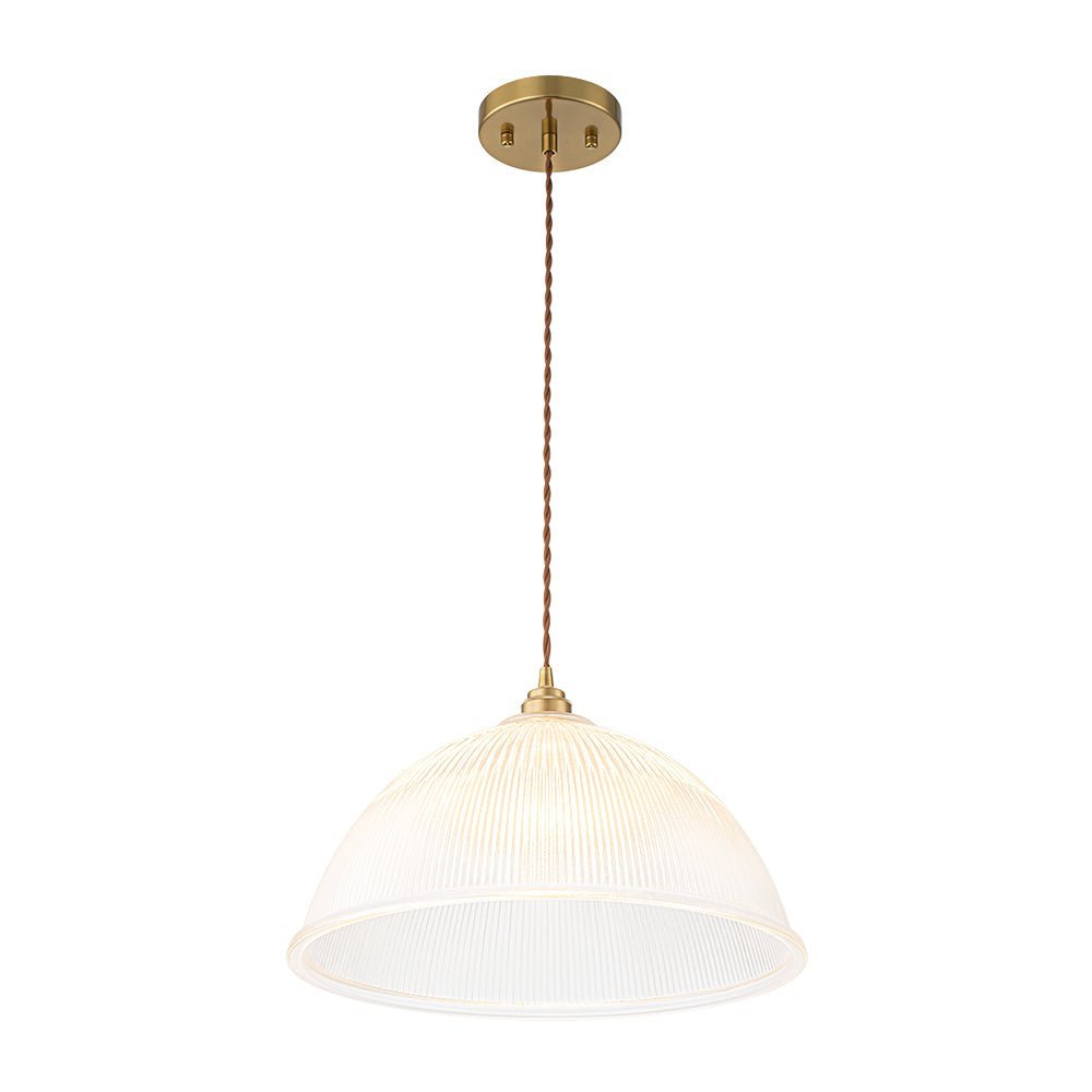 LightfixturesUAE-1-Light Modern Ribbed Glass Dome-Shaped Pendant Light-Pendant Lights-Large-