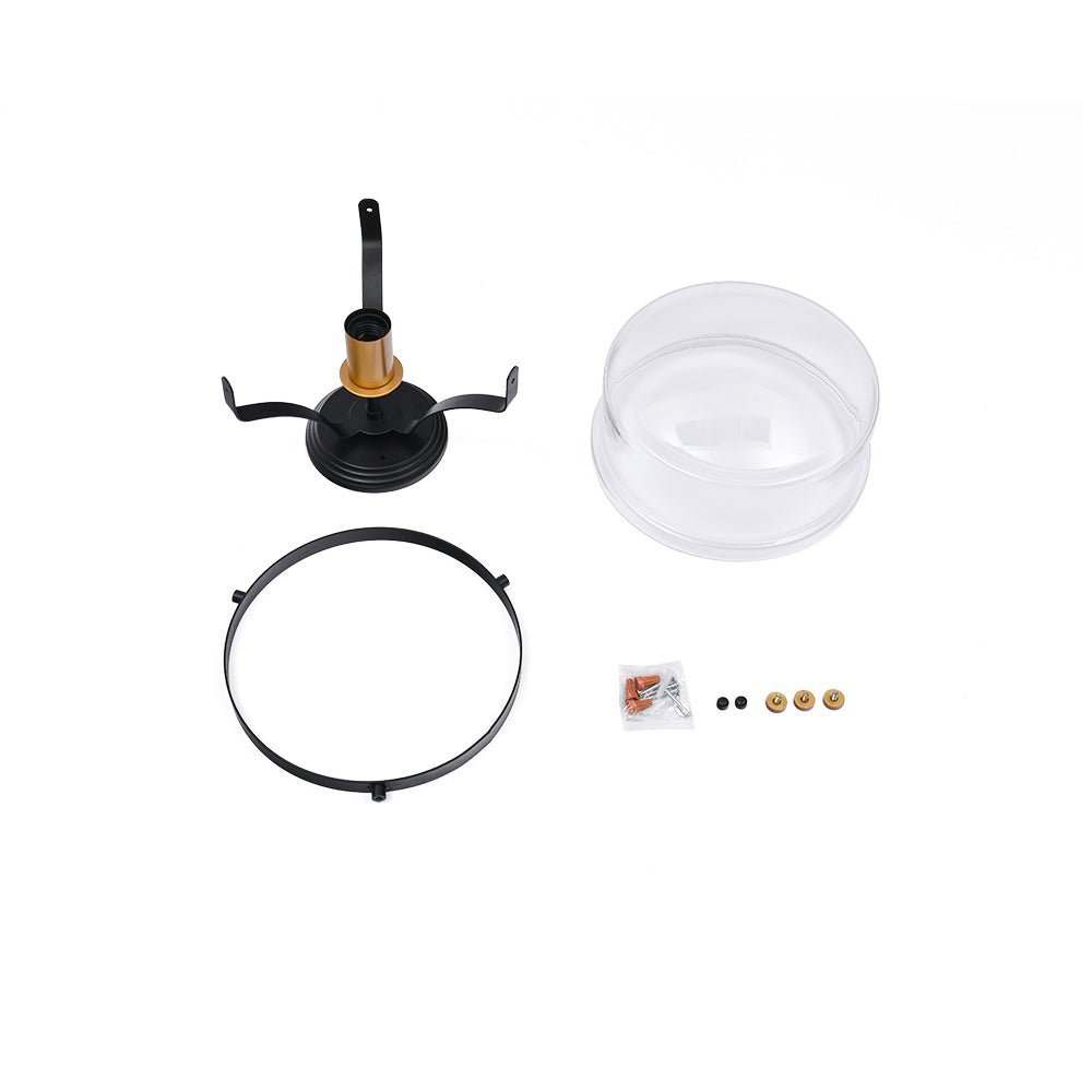 LightfixturesUAE-1-Light Modern Two-Tone Clear Glass Semi Flush Mount Ceiling Light-Ceiling Lights - 