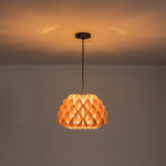 LightfixturesUAE-1-Light Modern Wood Grain Pine Cone Shape Pendant Light-Pendant Lights-Small-