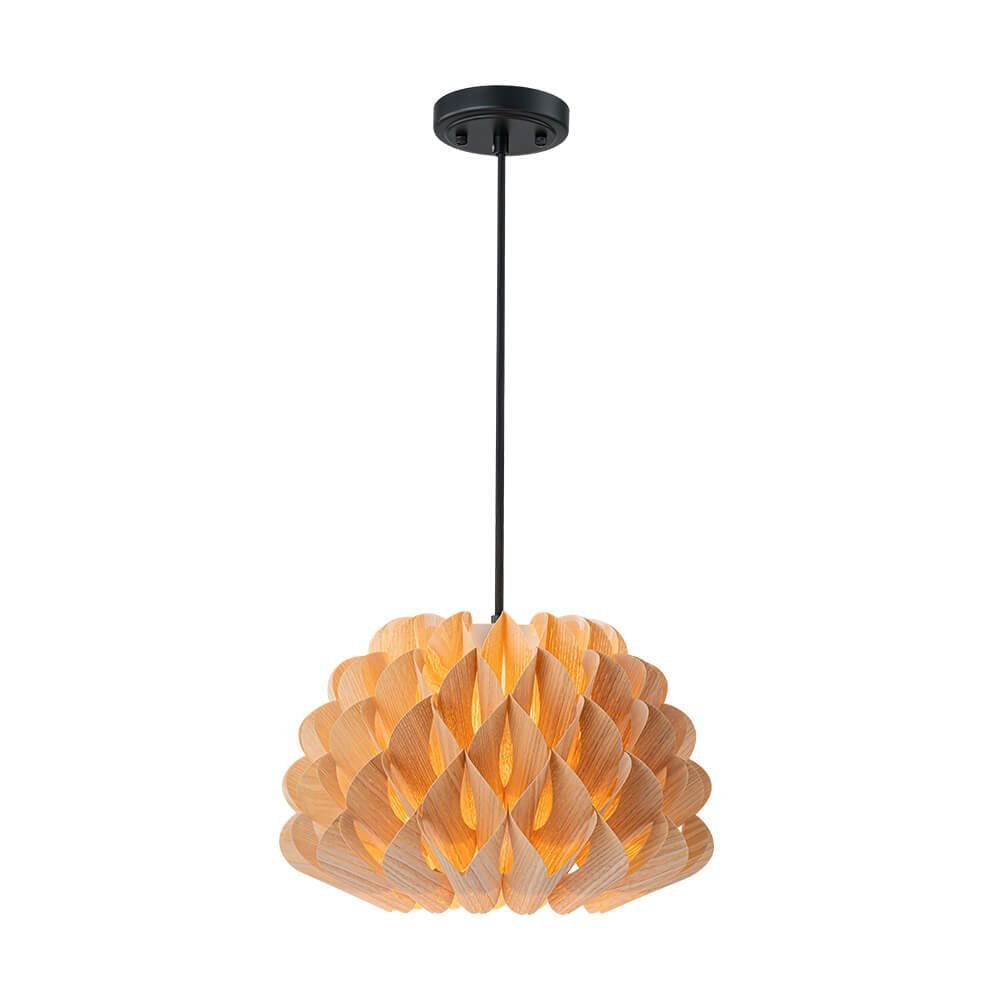 LightfixturesUAE-1-Light Modern Wood Grain Pine Cone Shape Pendant Light-Pendant Lights-Small-