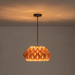 LightfixturesUAE-1-Light Modern Wood Grain Pine Cone Shape Pendant Light-Pendant Lights-Small-