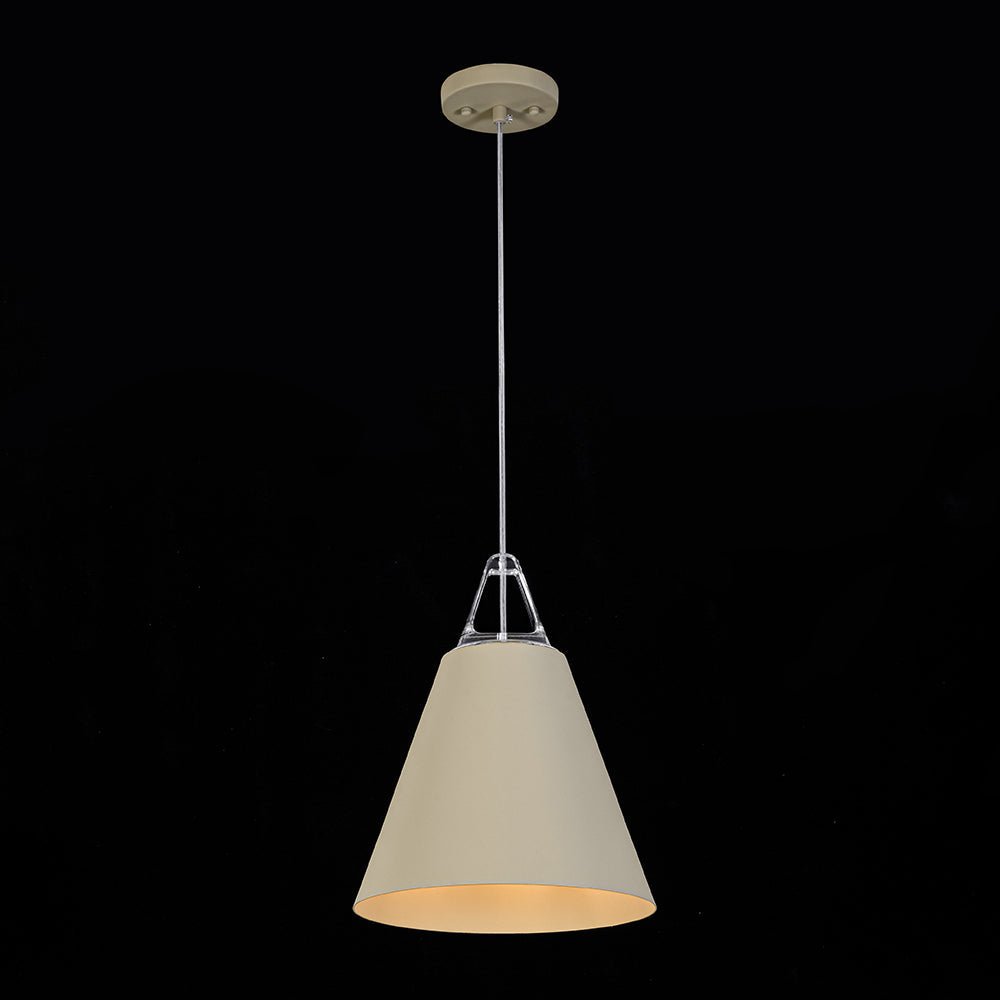 LightfixturesUAE-1-Light Nordic Cream Style Khaki Conical Single Pendant Light-Pendant Lights-Khaki-