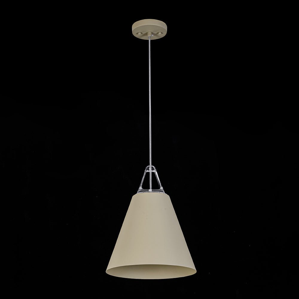 LightfixturesUAE-1-Light Nordic Cream Style Khaki Conical Single Pendant Light-Pendant Lights-Khaki-