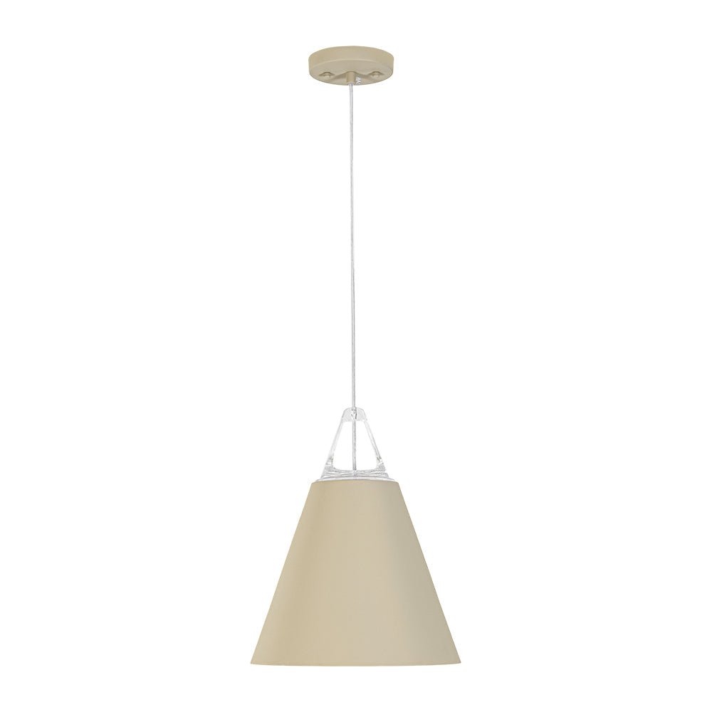 LightfixturesUAE-1-Light Nordic Cream Style Khaki Conical Single Pendant Light-Pendant Lights-Khaki-