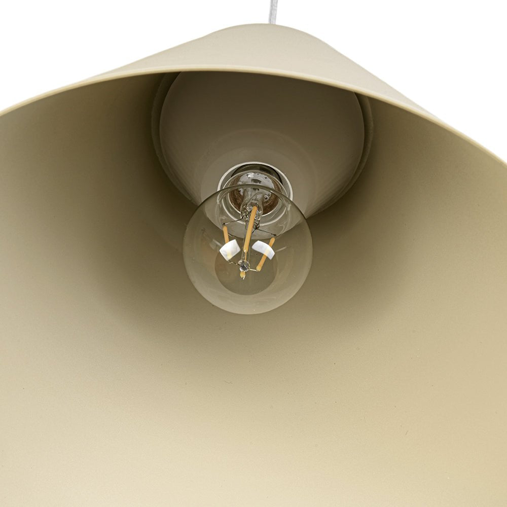 LightfixturesUAE-1-Light Nordic Cream Style Khaki Conical Single Pendant Light-Pendant Lights-Khaki-