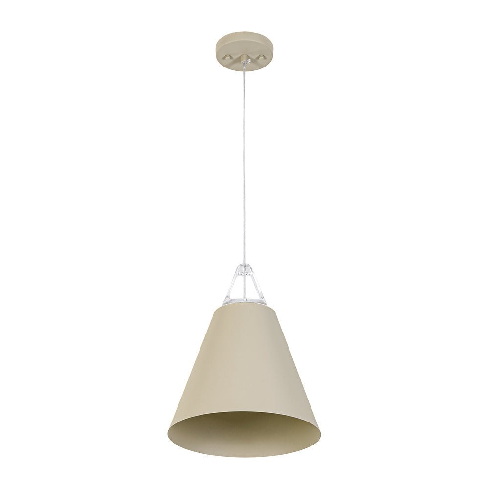 LightfixturesUAE-1-Light Nordic Cream Style Khaki Conical Single Pendant Light-Pendant Lights-Khaki-