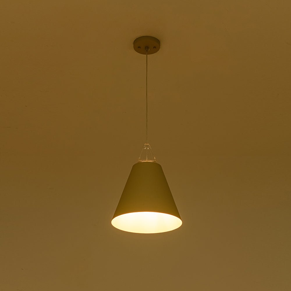 LightfixturesUAE-1-Light Nordic Cream Style Khaki Conical Single Pendant Light-Pendant Lights-Khaki-