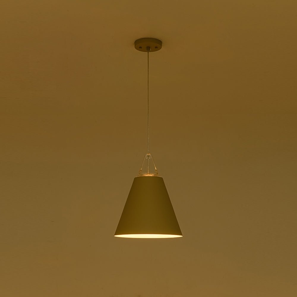 LightfixturesUAE-1-Light Nordic Cream Style Khaki Conical Single Pendant Light-Pendant Lights-Khaki-