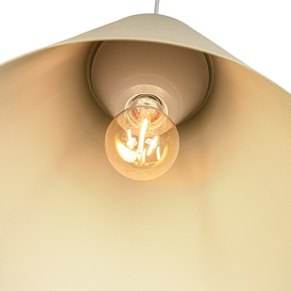 LightfixturesUAE-1-Light Nordic Cream Style Khaki Conical Single Pendant Light-Pendant Lights-Khaki-