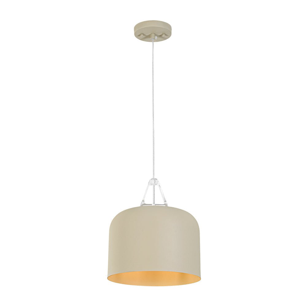 LightfixturesUAE-1-Light Nordic Cream Style Khaki Drum Single Pendant Light-Pendant Lights-Khaki-