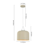 LightfixturesUAE-1-Light Nordic Cream Style Khaki Drum Single Pendant Light-Pendant Lights-Khaki-