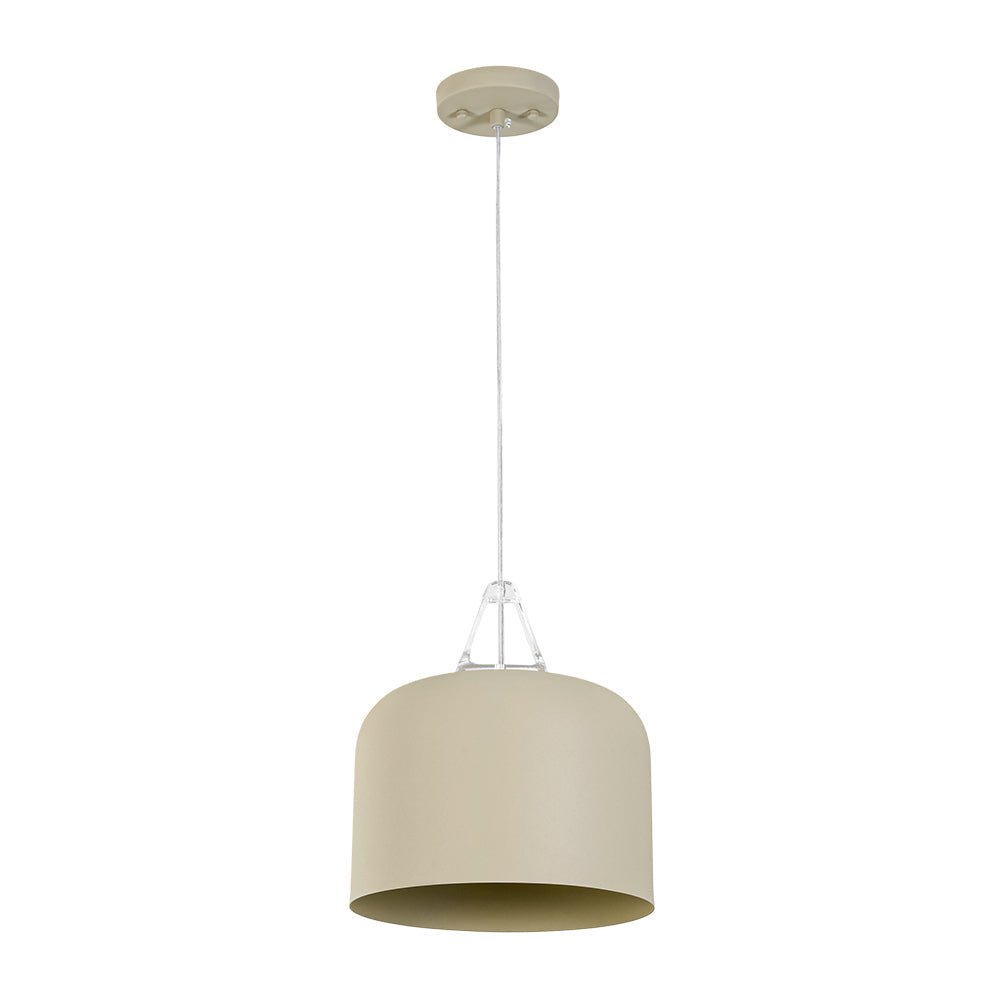 LightfixturesUAE-1-Light Nordic Cream Style Khaki Drum Single Pendant Light-Pendant Lights-Khaki-