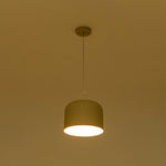 LightfixturesUAE-1-Light Nordic Cream Style Khaki Drum Single Pendant Light-Pendant Lights-Khaki-