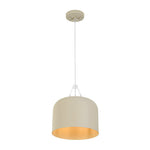 LightfixturesUAE-1-Light Nordic Cream Style Khaki Drum Single Pendant Light-Pendant Lights-Khaki-