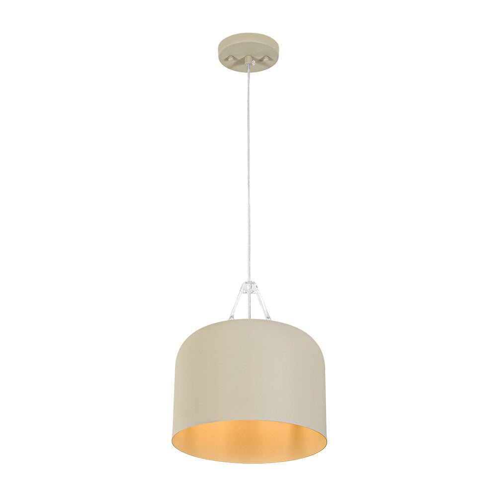LightfixturesUAE-1-Light Nordic Cream Style Khaki Drum Single Pendant Light-Pendant Lights-Khaki-