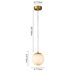 LightfixturesUAE-1-Light Nordic Gold Marble Globe Moon Round Pendant Light-Pendant Lights - 