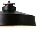 LightfixturesUAE-1-Light Nordic Minimalism White Wooden-Color Iron Conical-Shaped Pendant Light-Pendant Lights-Black-