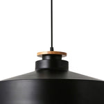 LightfixturesUAE-1-Light Nordic Minimalism White Wooden-Color Iron Conical-Shaped Pendant Light-Pendant Lights-Black-