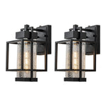 LightfixturesUAE-1-Light Outdoor Hammer Cage Glass Waterproof Wall Sconce-Wall Lights-2 Pack-
