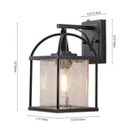 LightfixturesUAE-1-Light Outdoor Lantern Crackle Glass Shade Wall Sconce-Wall Lights-1 Pack-