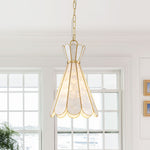 LightfixturesUAE-1-Light Petal Shell Antique Gold Pendant Light-Chandeliers-Antique Gold-