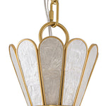 LightfixturesUAE-1-Light Petal Shell Antique Gold Pendant Light-Chandeliers-Antique Gold-