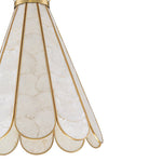 LightfixturesUAE-1-Light Petal Shell Antique Gold Pendant Light-Chandeliers-Antique Gold-