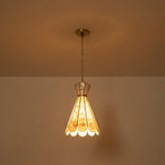 LightfixturesUAE-1-Light Petal Shell Antique Gold Pendant Light-Chandeliers-Antique Gold-