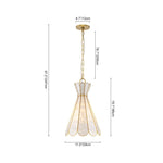 LightfixturesUAE-1-Light Petal Shell Antique Gold Pendant Light-Chandeliers-Antique Gold-