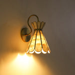 LightfixturesUAE-1-Light Petal Shell Antique Gold Wall Sconce for Bedside-Wall Lights-Antique Gold-