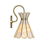 LightfixturesUAE-1-Light Petal Shell Antique Gold Wall Sconce for Bedside-Wall Lights-Antique Gold-
