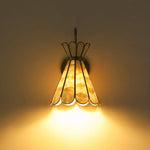 LightfixturesUAE-1-Light Petal Shell Antique Gold Wall Sconce for Bedside-Wall Lights-Antique Gold-