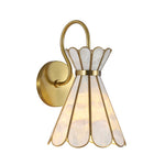 LightfixturesUAE-1-Light Petal Shell Antique Gold Wall Sconce for Bedside-Wall Lights-Antique Gold-