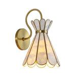 LightfixturesUAE-1-Light Petal Shell Antique Gold Wall Sconce for Bedside-Wall Lights-Antique Gold-