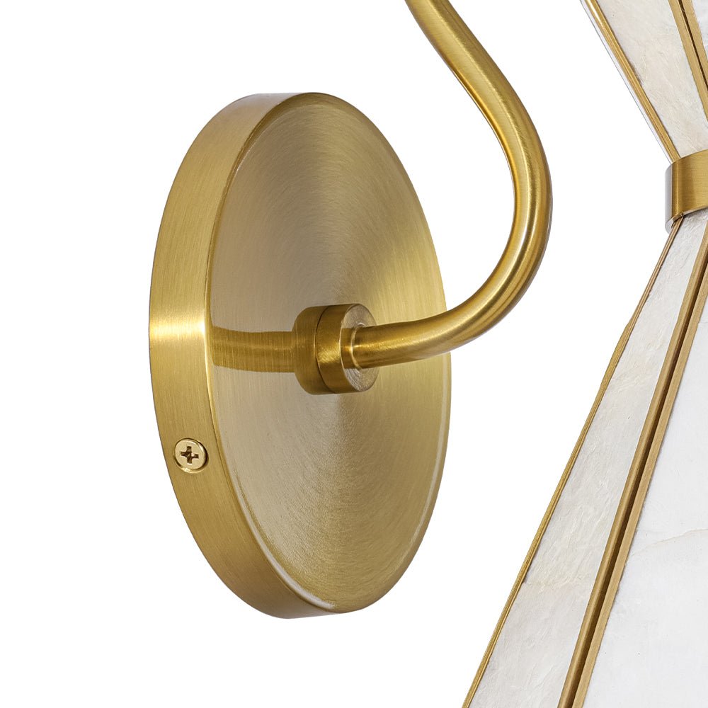 LightfixturesUAE-1-Light Petal Shell Antique Gold Wall Sconce for Bedside-Wall Lights-Antique Gold-