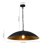 LightfixturesUAE-1-Light Retro Black Gold leaf Flying Saucer Pendant Light-Pendant Lights-Black-