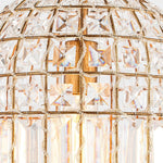 LightfixturesUAE-1-Light Retro French K9 Crystal Metal Bell-Shaped Pendant Light-Pendant Lights-Gold-