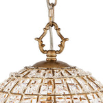 LightfixturesUAE-1-Light Retro French K9 Crystal Metal Bell-Shaped Pendant Light-Pendant Lights-Gold-