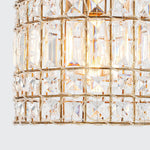 LightfixturesUAE-1-Light Retro French K9 Crystal Metal Bell-Shaped Pendant Light-Pendant Lights-Gold-