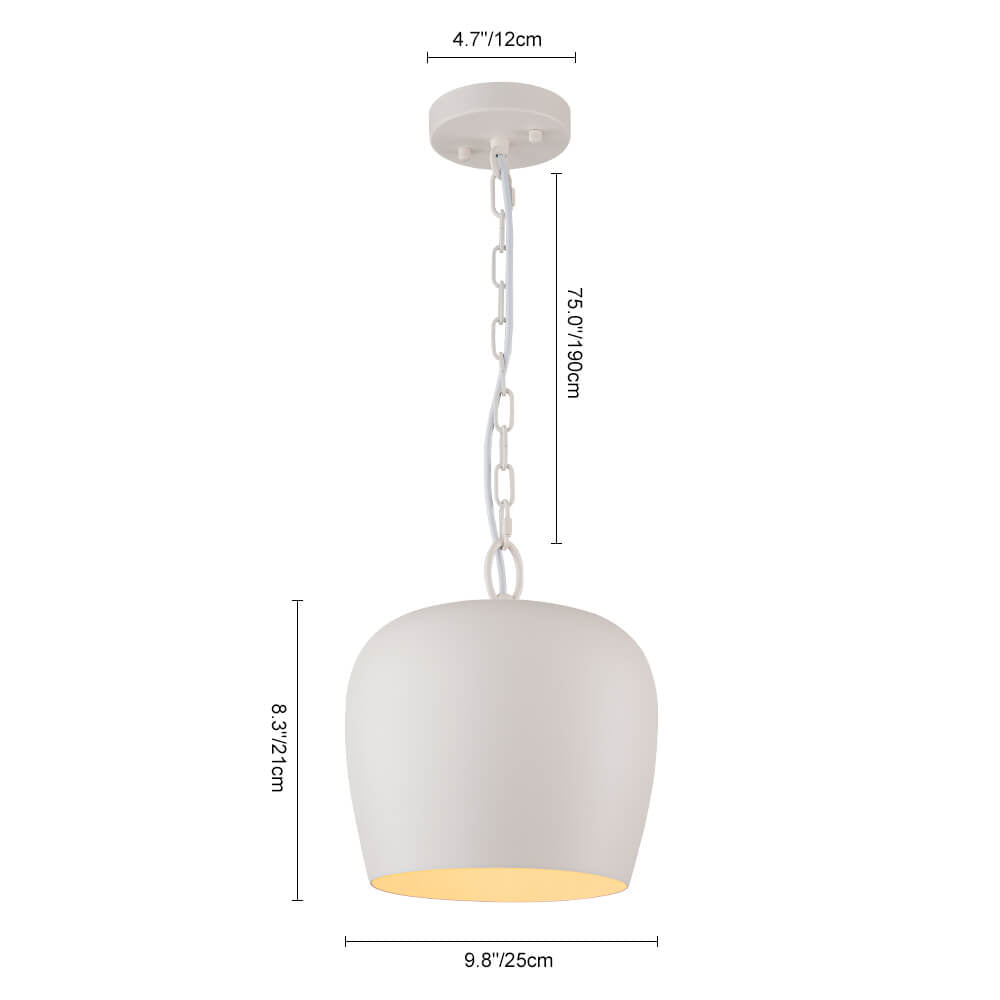 LightfixturesUAE-1-Light Scandinavian Geometric White Metal Pendant Light-Pendant Lights-Conical-