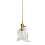 LightfixturesUAE-1-Light Vintage Glass Tulip Pendant Light-Pendant Lights-Clear-