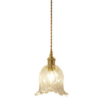 LightfixturesUAE-1-Light Vintage Glass Tulip Pendant Light-Pendant Lights-Clear-