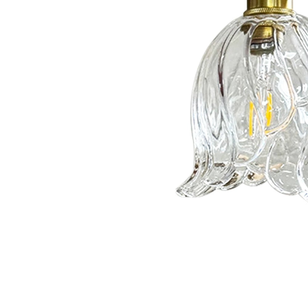 LightfixturesUAE-1-Light Vintage Glass Tulip Pendant Light-Pendant Lights-Clear-