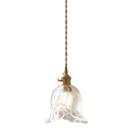 LightfixturesUAE-1-Light Vintage Glass Tulip Pendant Light-Pendant Lights-Clear-
