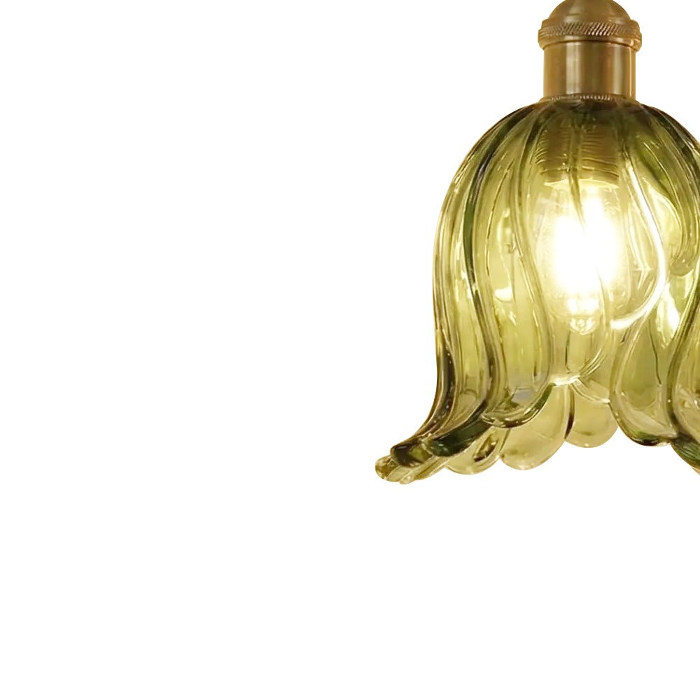 LightfixturesUAE-1-Light Vintage Glass Tulip Pendant Light-Pendant Lights-Clear-