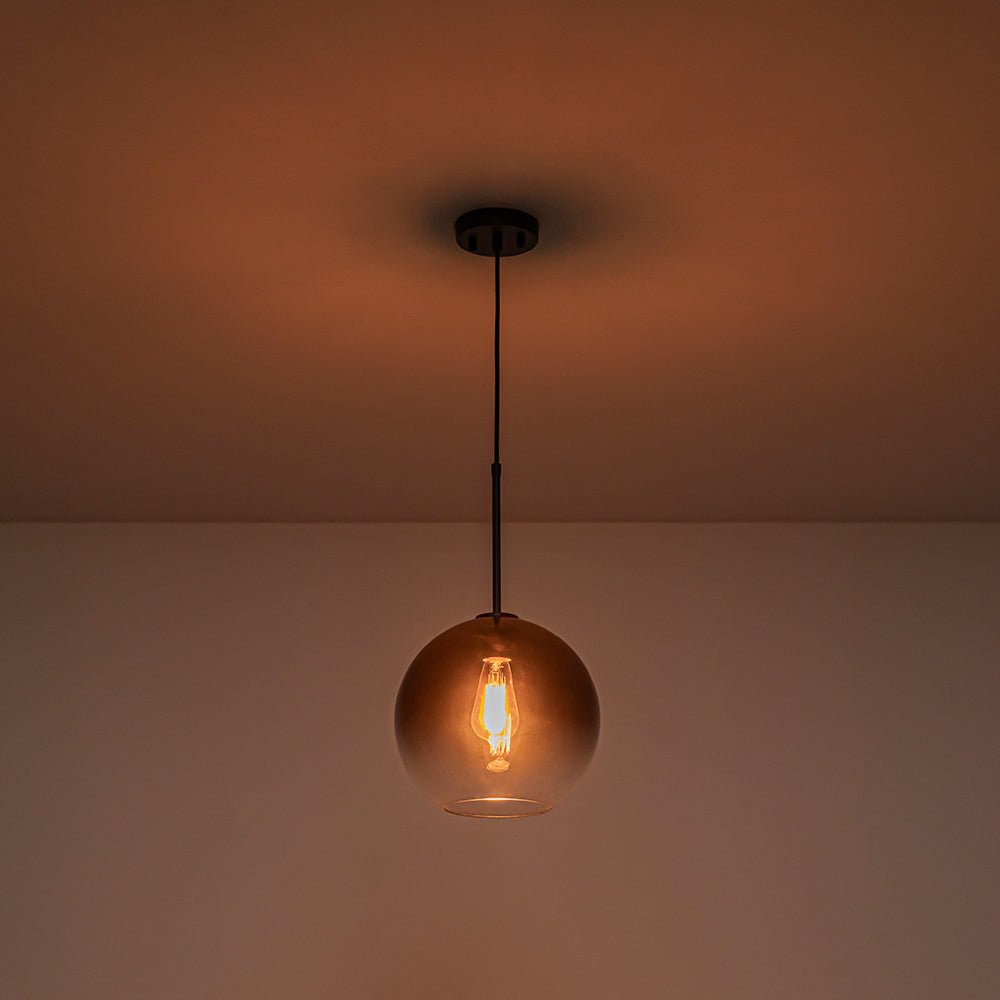 LightfixturesUAE-1-light Vintage Modern Gradient Smoke Grey Glass Pendant Light-Pendant Lights-Black-
